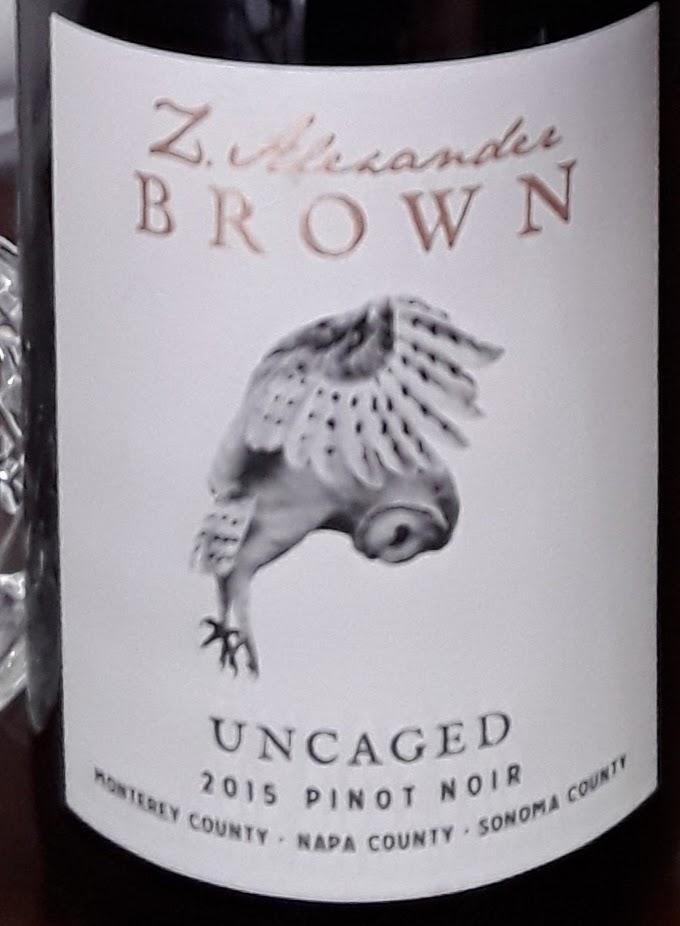 South Carolina Wine Joe Z. Alexander Brown Uncaged Pinot Noir 2015